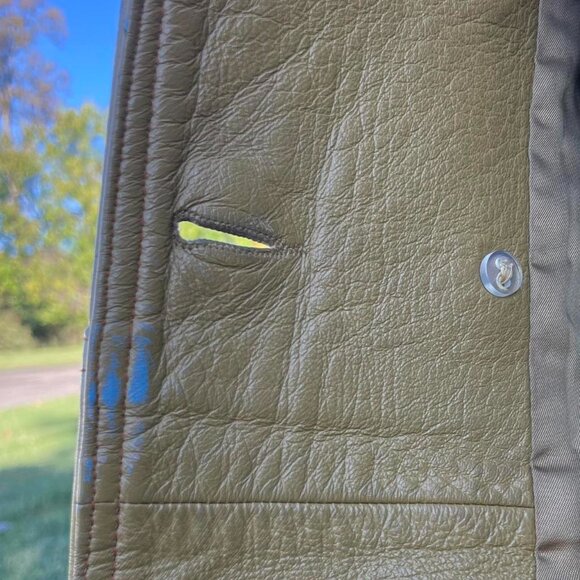 Vintage Golden Yellow Real Leather Jacket with unique button detailing - Picture 8 of 8